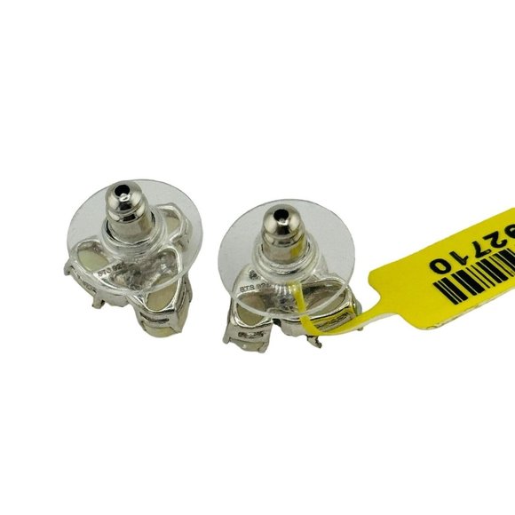 NWT Chuck Clemency Sterling Silver 3 Opal Clear Topaz Stud Earrings Designer - Picture 7 of 11